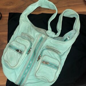 Alexander Wang Donna Crossbody Bag Purse Used Aqua Blue Green